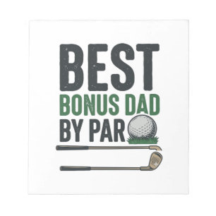 Bester Bonus-Papa von Par Golf-Shirt Design_1 Notizblock