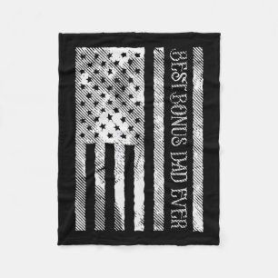 Bester Bonus-Vater Aller Zeiten Us Flagge Vintage  Fleecedecke