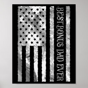 Bester Bonus-Vater Aller Zeiten Us Flagge Vintage Poster
