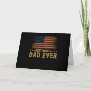 Bester Bonus-Vater für Stepdad American Flag Karte