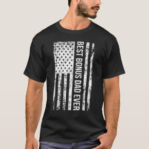 Bester Bonus-Vater für Stepdad American Flag T-Shirt