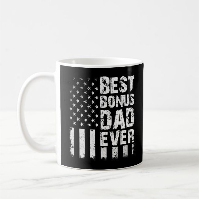 Bester Bonus-Vater je amerikanische Flagge Kaffeetasse (Links)