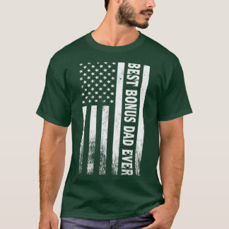 Bester Bonus-Vater je Vintage amerikanische Flagge T-Shirt