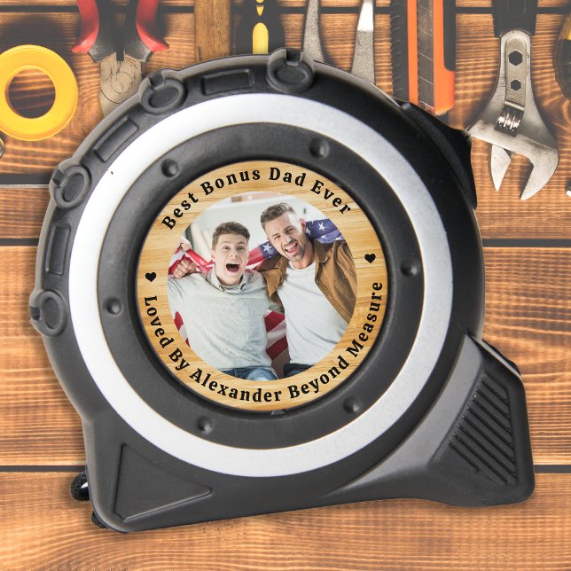 Bester BONUS-VATER Lived Beyond Measurement Custom Maßband (Von Creator hochgeladen)