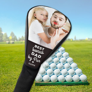 Bester BONUS-VATER nach Par Custom Foto Vatertag Golf Headcover