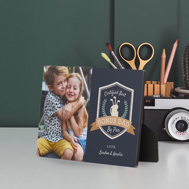 Bester Bonus-Vater nach Par | Golf Stepdad Foto Fotoplatte (Von Creator hochgeladen)