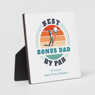 Bester Bonus-Vater nach Par Retro Stepdad Custom Fotoplatte