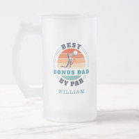Bester Bonus Vater Par Retro Stepdad Birthday Golf
