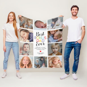 Bester Bonus Vater Stepfather Foto Fleece Blanket