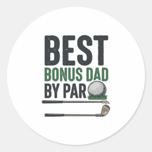Bester Bonus-Vater von Par Golf-Shirt Design_1 Runder Aufkleber