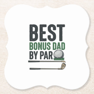 Bester Bonus-Vater von Par Golf-Shirt Design_1 Untersetzer
