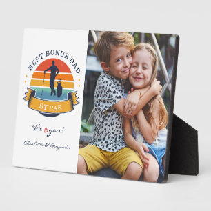 Bester Bonus-Vater von Par Retro Golf Vathers Day Fotoplatte