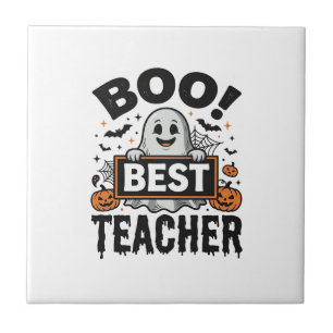 Bester Boo-Lehrer Vintage-Halloween-Lehrer-Design_ Fliese