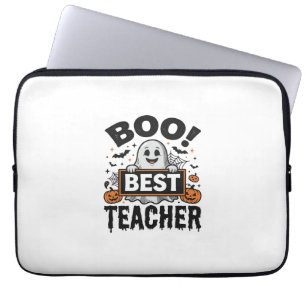 Bester Boo-Lehrer Vintage-Halloween-Lehrer-Design_ Laptopschutzhülle