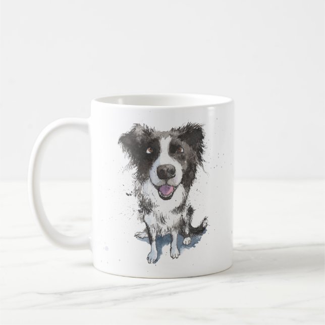 Bester Border Collie Vater je personalisierter She Kaffeetasse (Links)