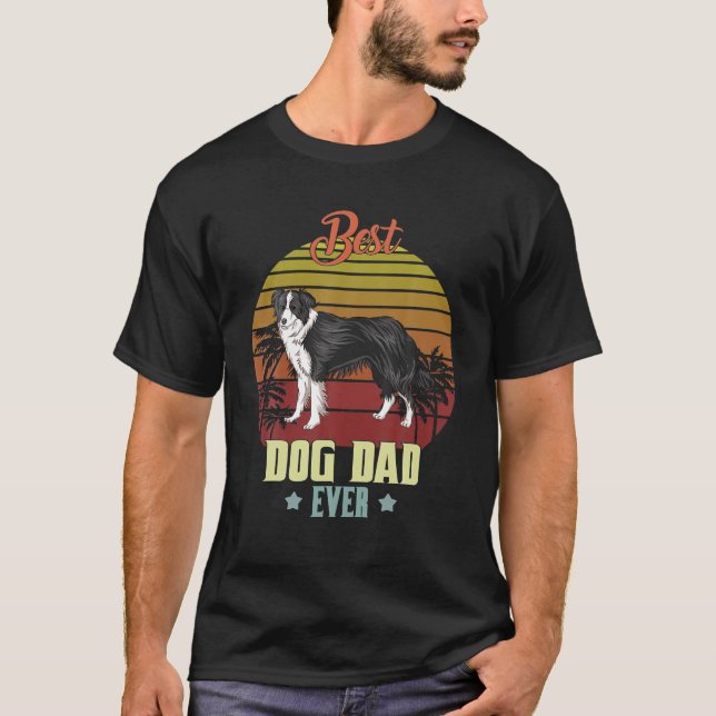 Bester Border Collie-Vater überhaupt Daddy-Geschen T-Shirt (Vorderseite)