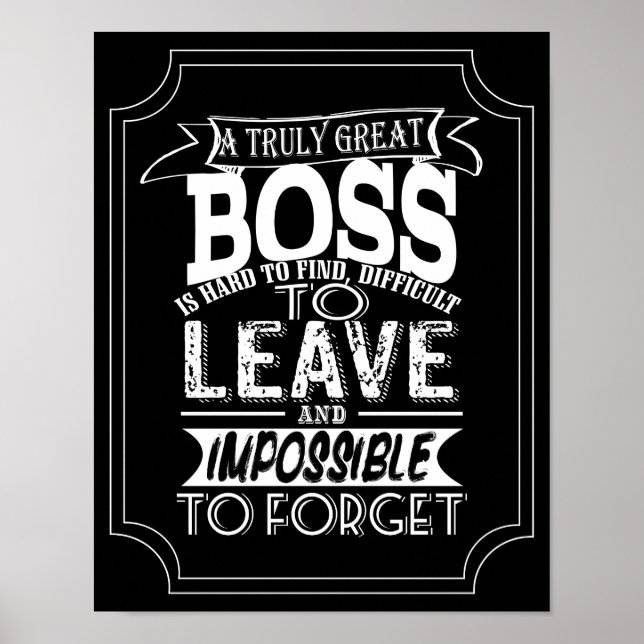 Bester Boss je Boss Day Poster Druck (Vorne)