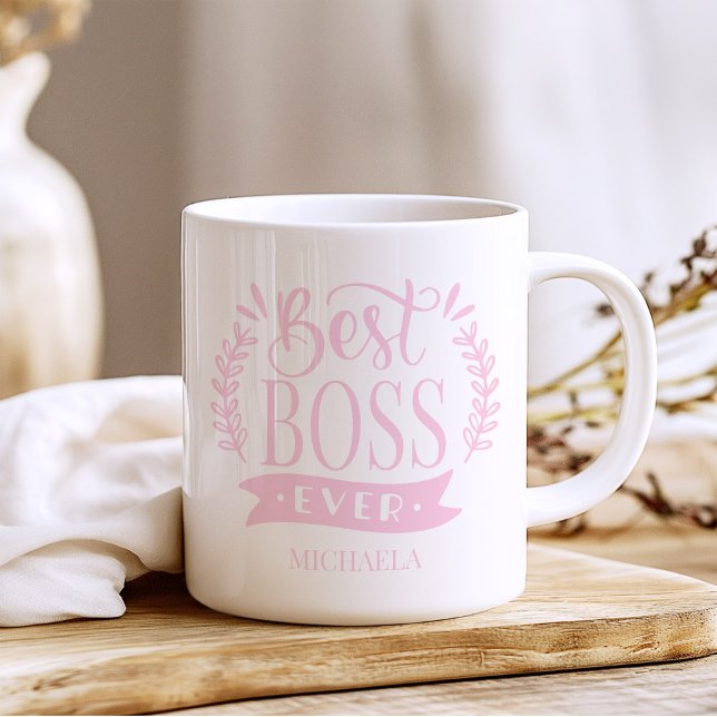 Bester Boss je Personalisierter Kranz Kaffeetasse (Von Creator hochgeladen)