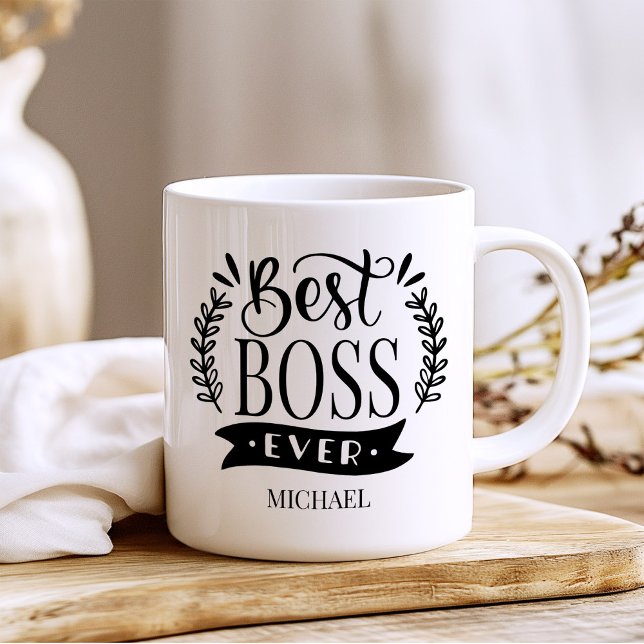 Bester Boss je Personalisierter Kranz Kaffeetasse (Von Creator hochgeladen)