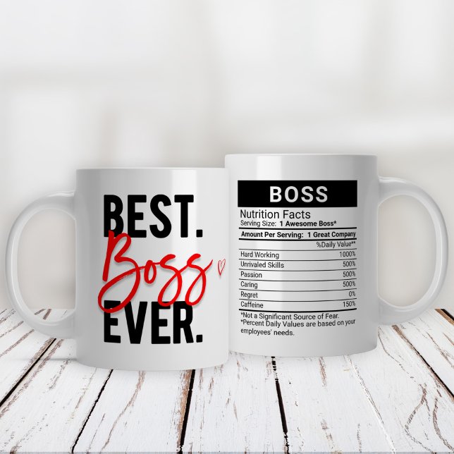 Bester Boss je Rot + Nährwert Fakten, Jumbo-Tasse (Von Creator hochgeladen)