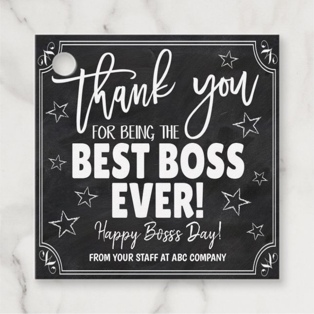 Bester Boss je Vielen Dank Tag Geschenkanhänger (Vorderseite)