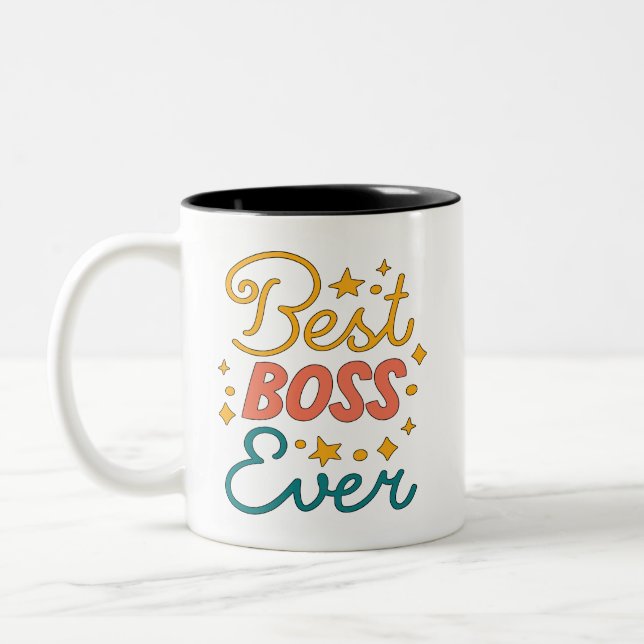 Bester Boss je Zweifarbige Tasse (Links)