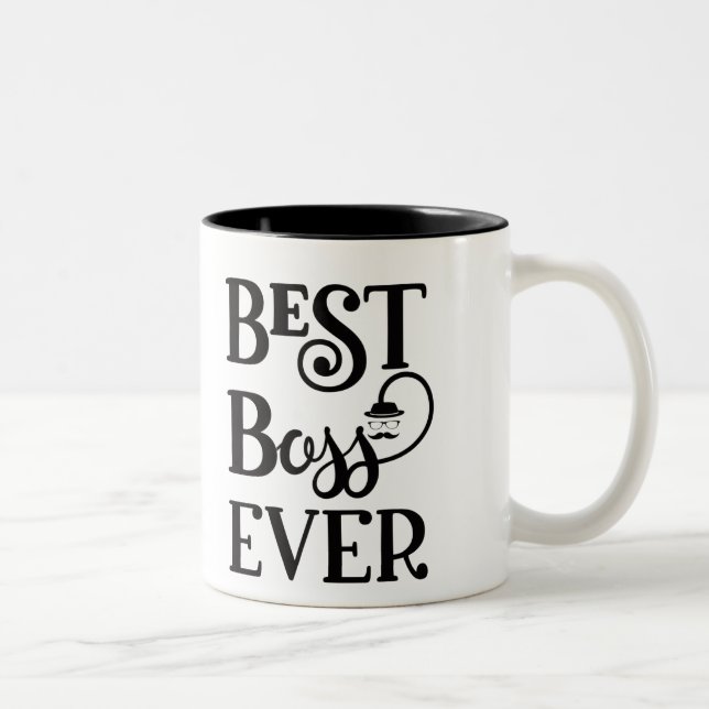 Bester Boss je Zweifarbige Tasse (Rechts)