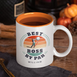 Bester Boss nach Par Custom Retro Golf Arbeitgeber Zweifarbige Tasse