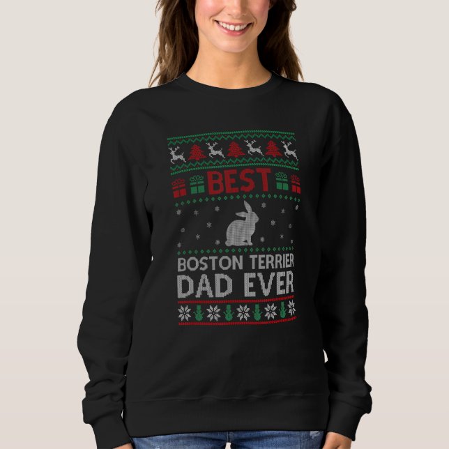 Bester Boston Terrier Dad Ever Gruppe Matching X Sweatshirt (Vorderseite)