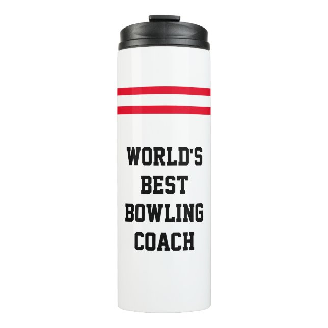 "Bester Bowling-Trainer der Welt" | Bowling-Pin-St Thermosbecher (Vorderseite)