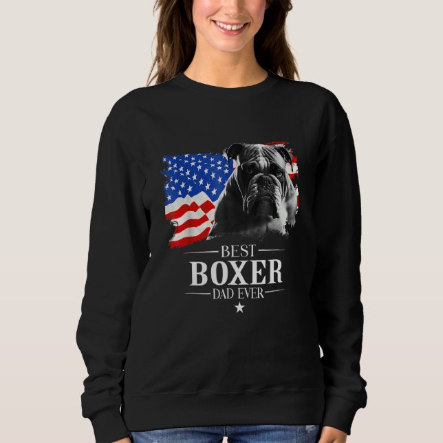 Bester Boxer-Vater aller Zeiten Amerikanische Flag Sweatshirt (Vorderseite)