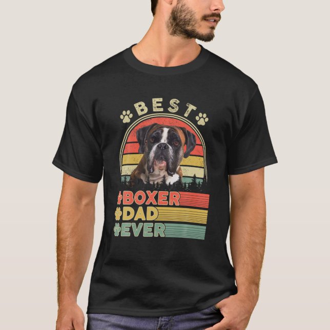 Bester Boxer Vater je Funny Boxer Lover Dog Father T-Shirt (Vorderseite)