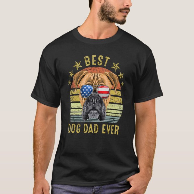 Bester Boxer Vater je Vintager Hund T-Shirt (Vorderseite)