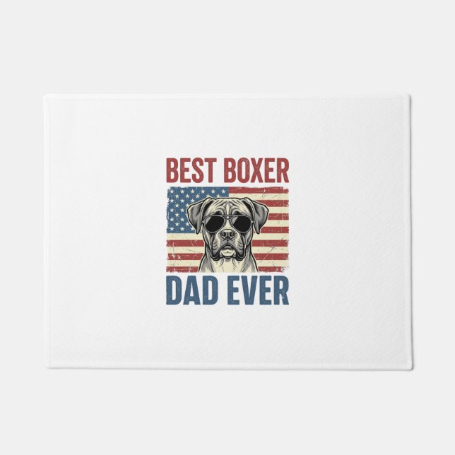 Bester Boxer-Vater überhaupt Vintage-Hund Fußmatte (Vorderseite)