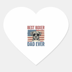 Bester Boxer-Vater überhaupt Vintage-Hund Herz-Aufkleber