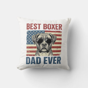 Bester Boxer-Vater überhaupt Vintage-Hund Kissen