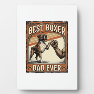 Bester Boxer-Vater überhaupt Vintage Hund Papa Fotoplatte