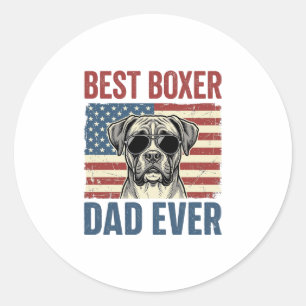 Bester Boxer-Vater überhaupt Vintage-Hund Runder Aufkleber
