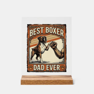 Bester Boxer-Vater überhaupt Vintage-Hundepapa Acrylschild