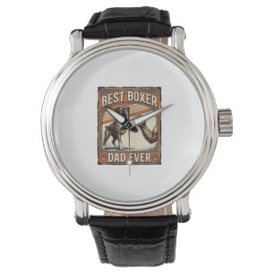 Bester Boxer-Vater überhaupt Vintage-Hundepapa Armbanduhr
