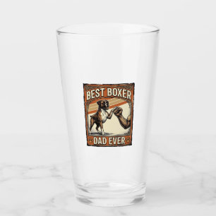 Bester Boxer-Vater überhaupt Vintage-Hundepapa Glas