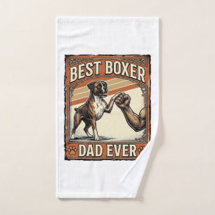 Bester Boxer-Vater überhaupt Vintage-Hundepapa Handtuch