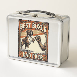 Bester Boxer-Vater überhaupt Vintage-Hundepapa Metall Brotdose