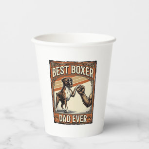 Bester Boxer-Vater überhaupt Vintage-Hundepapa Pappbecher