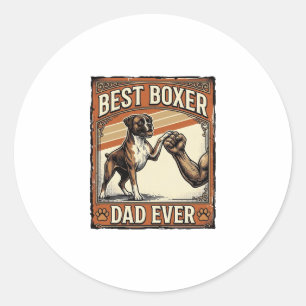 Bester Boxer-Vater überhaupt Vintage-Hundepapa Runder Aufkleber