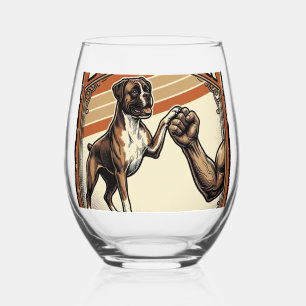 Bester Boxer-Vater überhaupt Vintage-Hundepapa Weinglas Ohne Stiel