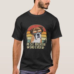 Bester Boxer-Vater überhaupt Vintage Retro Hunde-L T-Shirt