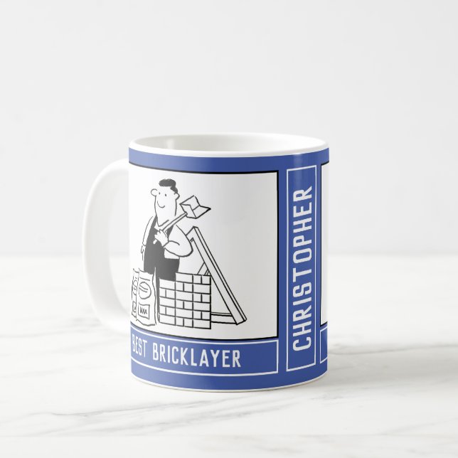 Bester Bricklayer-Cartoon mit Name Choice. Kaffeetasse (Vorderseite Links)