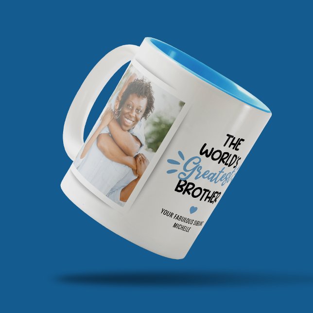Bester Bruder 2 Foto Zwei-Tonen-Kaffee-Tasse Zweifarbige Tasse (Von Creator hochgeladen)