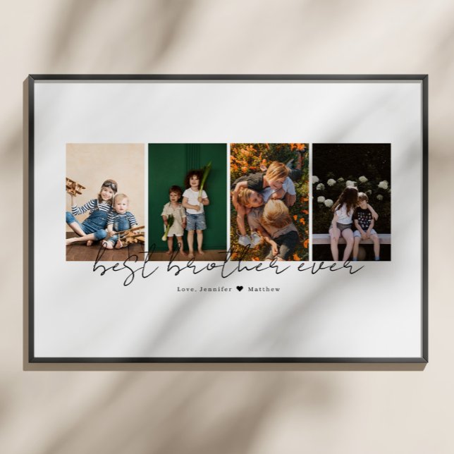 Bester Bruder Aller Modern Script 4 Fotos Collage Poster (Von Creator hochgeladen)